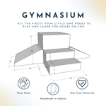 Diagram of Foamnasium Gymnasium with Product Dimensions