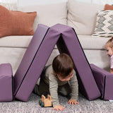 Two kids crawling through Foamnasium Blocksy Mini in Bohemian