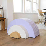 Lifestyle Product Photo of an Enhanced Lavender, Snow, and Camel Foamnasium Bridges Set