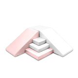 White Sweep photo of a Pink, White, and Gull Gray Foamnasium Corner Climber Set