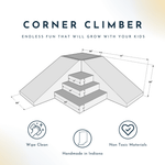 Diagram of Foamnasium Corner Climber with Product Dimensions