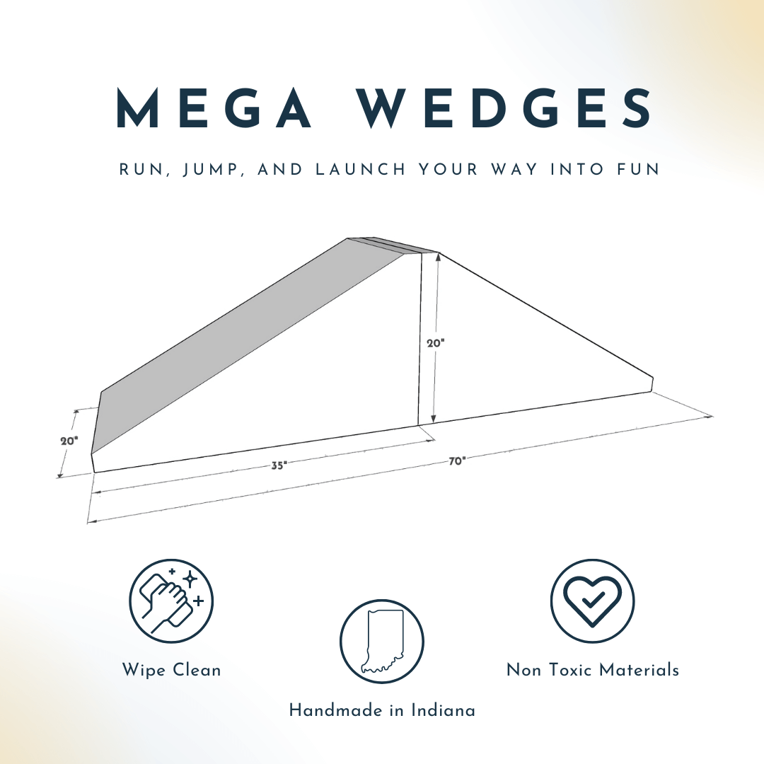 Diagram of Foamnasium Mega Wedges with Product Dimensions