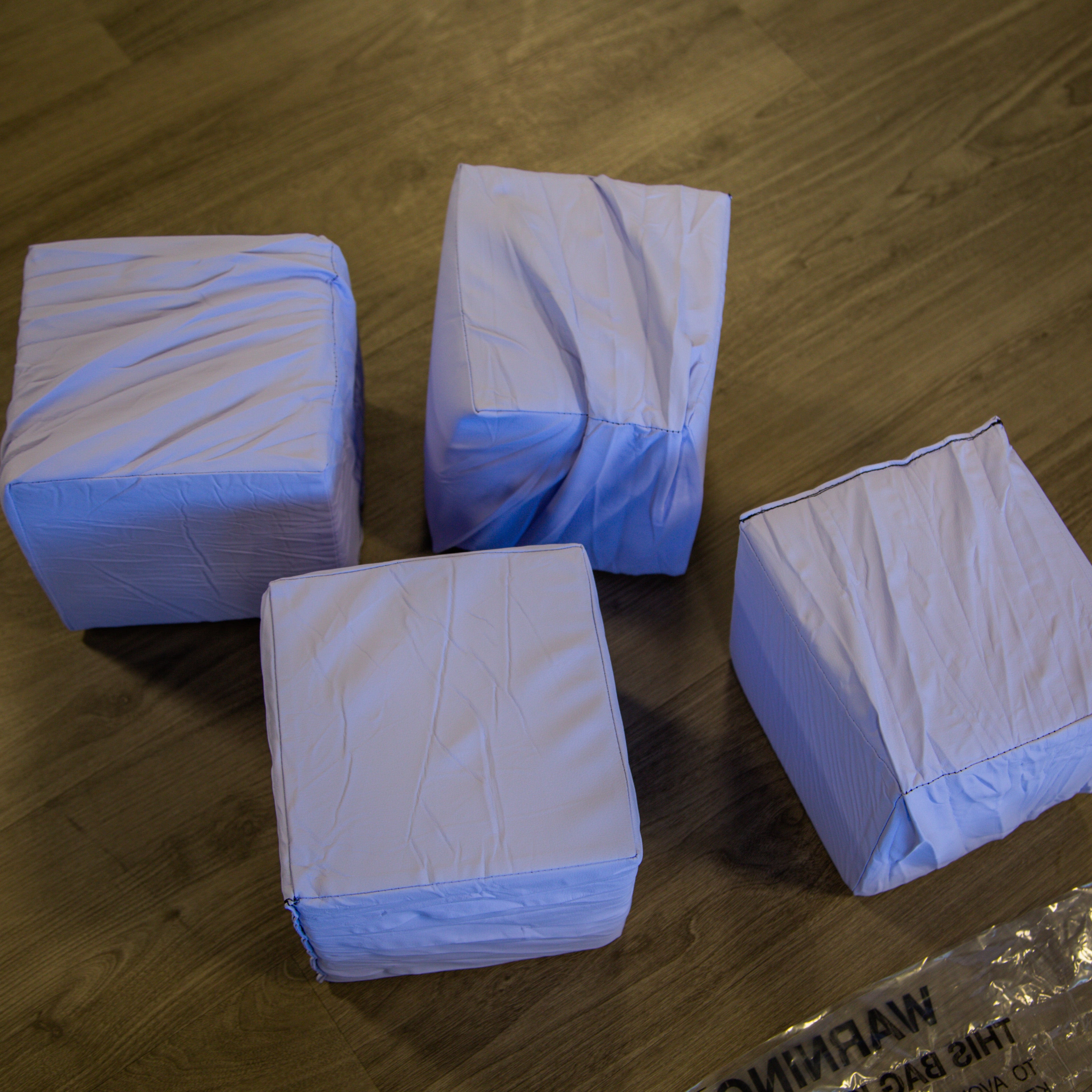 foam cubes with wrinkles