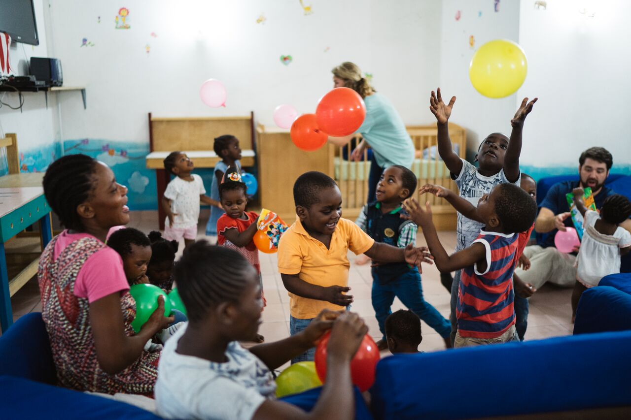 Lifestyle photo of children playing at Mwana Villages